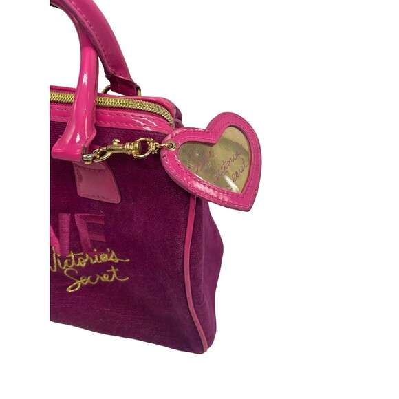 Victoria Secret Love Spell Handbag PINK Faux Suede Cosmetic Bag Zip Closure - Picture 4 of 16